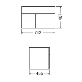 Mueble vanitory Ferrum 75 cm cadria sin mesada CDR-MB-014-MO
