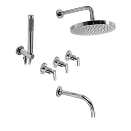 Griferia baño Hidromet 3 Vias Bañera+Duchador Sun Lever