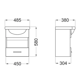 Mueble vanitory Ferrum 48cm venecia sin bacha X4VQ B4