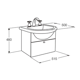 Mueble vanitory Ferrum 50 cm avignon de colgar sin bacha
