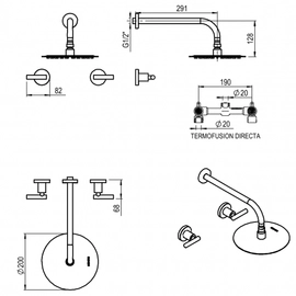 Griferia de ducha Hidromet Sun lever s/transf black 4509