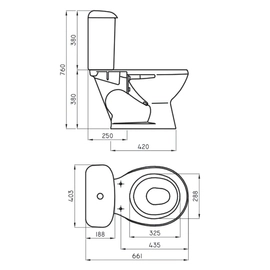 Inodoro largo Ferrum mayo MAY-IN-004-BL