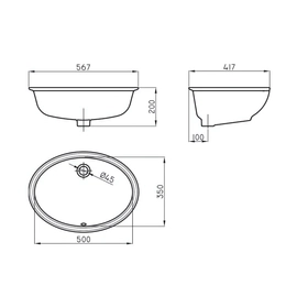Bacha de lavatorio Ferrum armonica congreso grande blanca