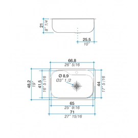 Bachas Cocina Johnson Simple 71x48.2x21 Luxor SI71STA