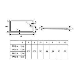 Receptaculo Ferrum 150x75 niza acrílico rectangular KHI-RC-033-BL