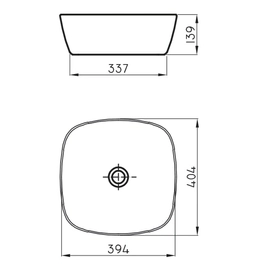 Bacha de lavatorio Ferrum 40x40cm tori slim blanca TOR-BH-076-BL