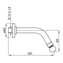 Brazo para ducha FV 18 cm libby con tubo globulo 0140/39-CR