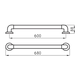 Barral Ferrum 60 cm traful blanco recto ESP-BR-015-BL