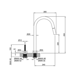 Griferia monocomando cocina Peirano beat Joystick niquel 20-201NI