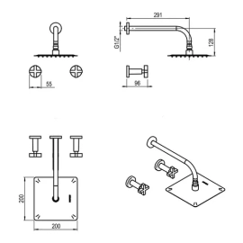 Griferia de ducha Hidromet Look s/transf cruz cromo 31104CRCR