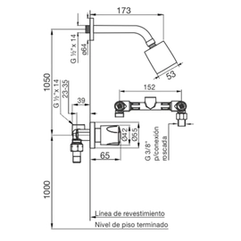 Grifería de ducha FV pampa 2 llaves 0109/B6-CR