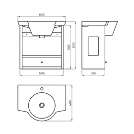 Mueble vanitory Ferrum marina blanco sin mesada MAR-MB-002-BL