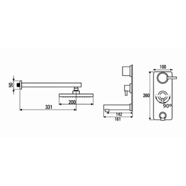 Griferia ducha Hdromet One 2 vias c/transf 3003 cr