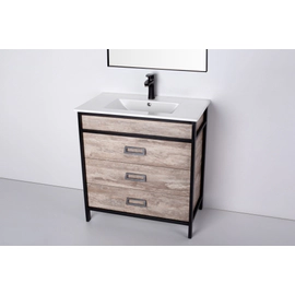 Mueble Campi Iron roble vintage 80 cm con mesada 1 ag