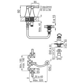 Griferí de bidet FV urbano lever cromo 0295/H3L-CR