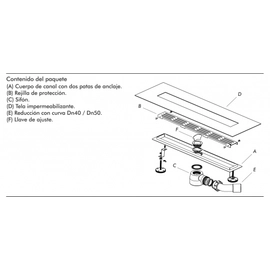 Desague Ciego Fv Acero Inoxidable 60cm 351.02.6