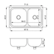 Bacha de cocina Mi Pileta 65x37x18 encastrable esquin doble 305E