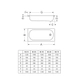 Bañera Blanca Ferrum Luxing s/antideslizante 170x70x37 BL17S