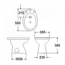 Roca Bidet Italiana 3 Aguj LL Bco