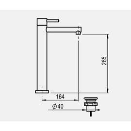 Griferia baño Hidromet Monocomando Lavatorio Alto One Cromo