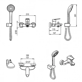 Griferia Ducha Hidromet Raptor c/transf exterior 9477 bk