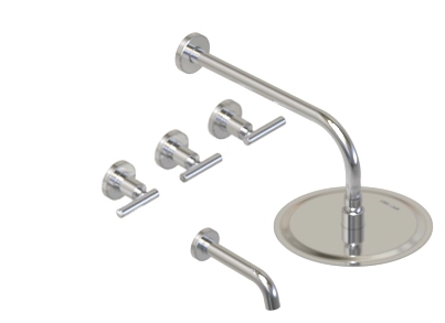 Griferia de Ducha Hidromet Sun c/transf lever cromo 4508