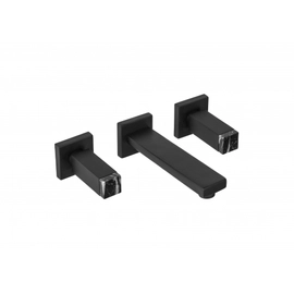 Griferia lavatorio de pared Haaz Bellagio negro-marquina