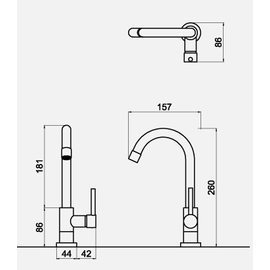 Griferia Lavatorio Monocomando Bajo Andez Match cr 185.19