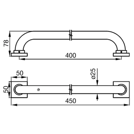 Agarradera FV 45 cm grand hotel cromo 0715.10.2/37-CR