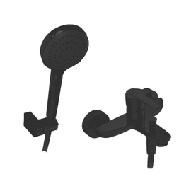 Griferia Ducha Hidromet Flat Exterior Black c/transf 8477