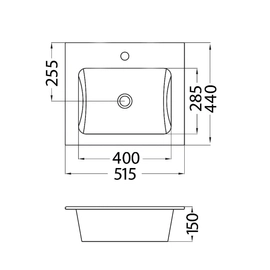 Bacha de lavatorio Ferrum symi blanco 1 Ag SYM-MS-010-BL