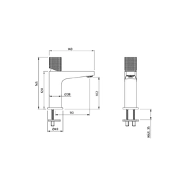 Griferia Peirano lavatorio monoc bajo fabric gold 60-200g (b)