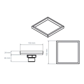 Desague Atrim 15x15cm cuadrado DA150T02