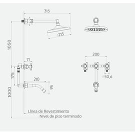 Griferia De Ducha Con Transferencia Antique Cruz XXL Bronce Viejo Andez 0604.40