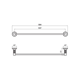 Accesorio Toallero barral largo Andez Black cromo 204.18.1.04.04
