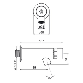 Grifería de lavatorio FV ecomatic automatica de pared 0360.02-CR