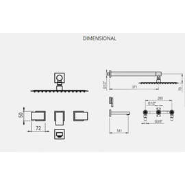 Griferia de ducha Hidromet Block Plane Black Con Transferencia 34008