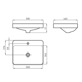 Bacha de lavatorio Ferrum dongio 1AG DON-BH-071-BL