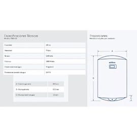 Termotanque Señorial 60L eléctrico black