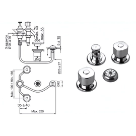 Grifería completa de baño FV Arizona Kit 900.03/B1CR