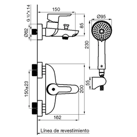 Grifería de ducha FV puelo con transferencia 0310/B5-CR