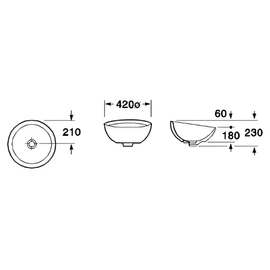 Bacha de porcelana Roca sobre encimera A327876000