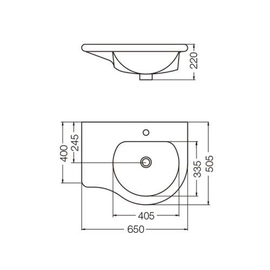 Lavatorio Ferrum Avignon c/mesada 1 Ag. L6I1J bco AVI-MS-006-BL