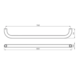 Barral fijo Ferrum 80cm espacio ESP-BR-004-BL