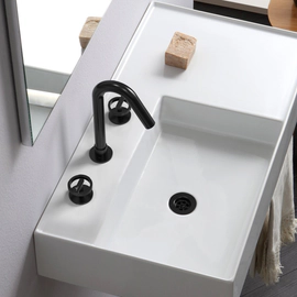 Griferia lavatorio de apoyo Ring Hidromet black 11506NEGR