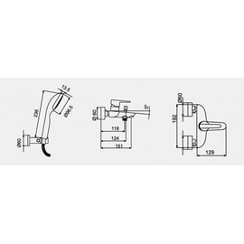 Griferia de ducha exgterior Monoc Hidromet Flat cr