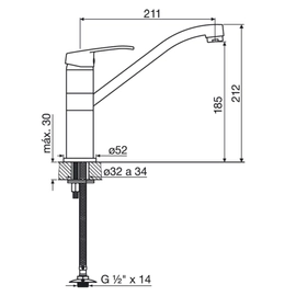 Grifería de cocina FV arizona monocomando 0411.02/B1-CR