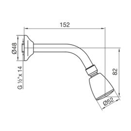 Grifería de ducha FV fija articulada completa 0120
