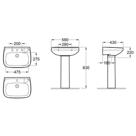 Lavatorio monaco mural 3AG Roca