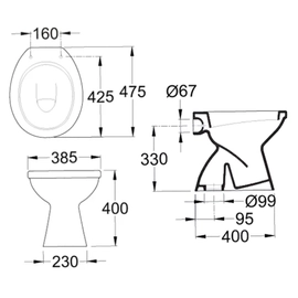 Inodoro Roca italiana corto blanco